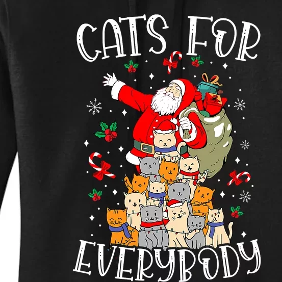 Cats For Everybody Ugly Christmas Cat Funny Xmas Women's Pullover Hoodie