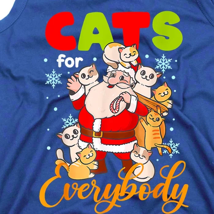 Cats For Everybody Christmas Cat Funny Xmas Pajama Gift Tank Top