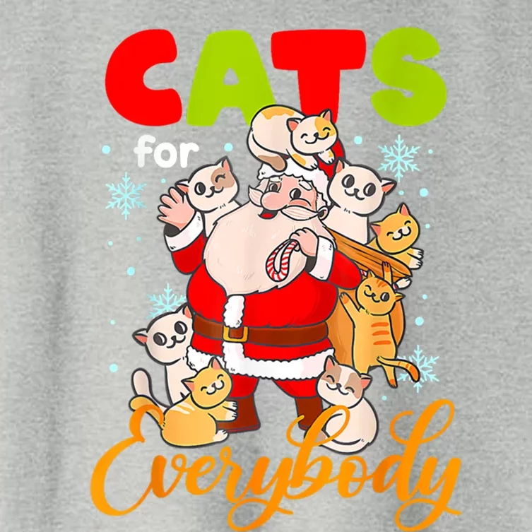 Cats For Everybody Christmas Cat Funny Xmas Pajama Gift Women's Crop Top Tee