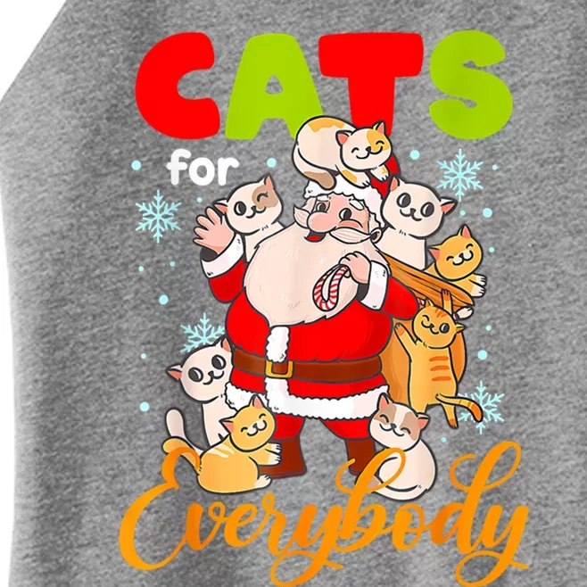 Cats For Everybody Christmas Cat Funny Xmas Pajama Gift Women’s Perfect Tri Rocker Tank