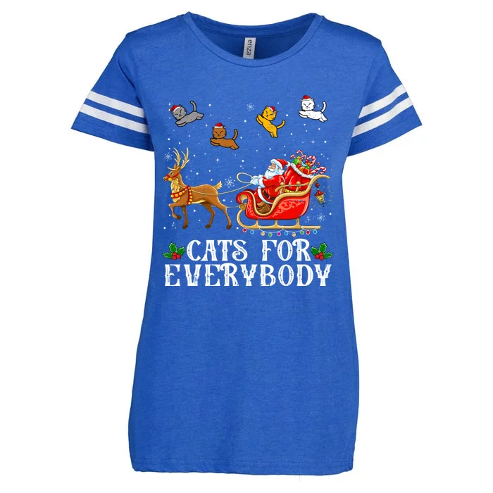 Cats For Everybody Christmas Cat Funny Xmas Santa Cute Gift Enza Ladies Jersey Football T-Shirt