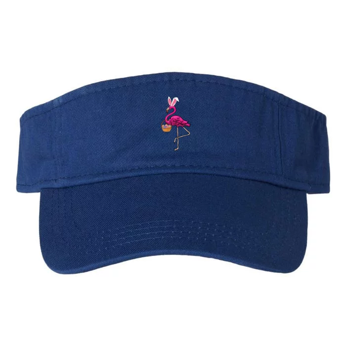 Cute Flamingo Egg Hunt Easter Bunny Funny Easter Gift Valucap Bio-Washed Visor