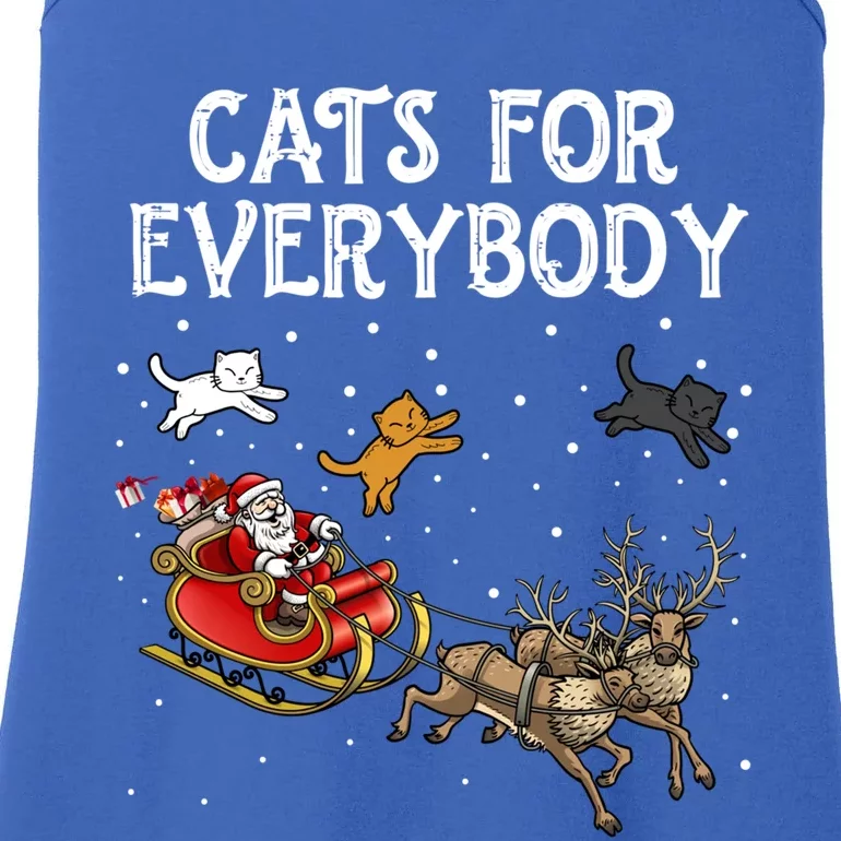 Cats For Everybody Christmas Cat Funny Xmas Santa Gift Ladies Essential Tank