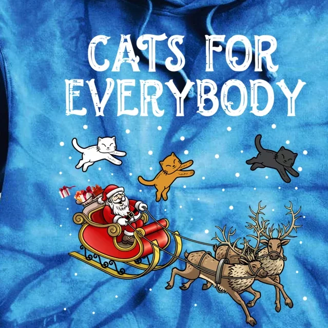 Cats For Everybody Christmas Cat Funny Xmas Santa Gift Tie Dye Hoodie