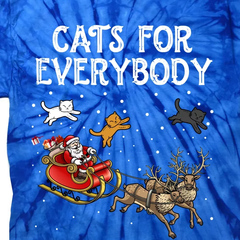 Cats For Everybody Christmas Cat Funny Xmas Santa Gift Tie-Dye T-Shirt