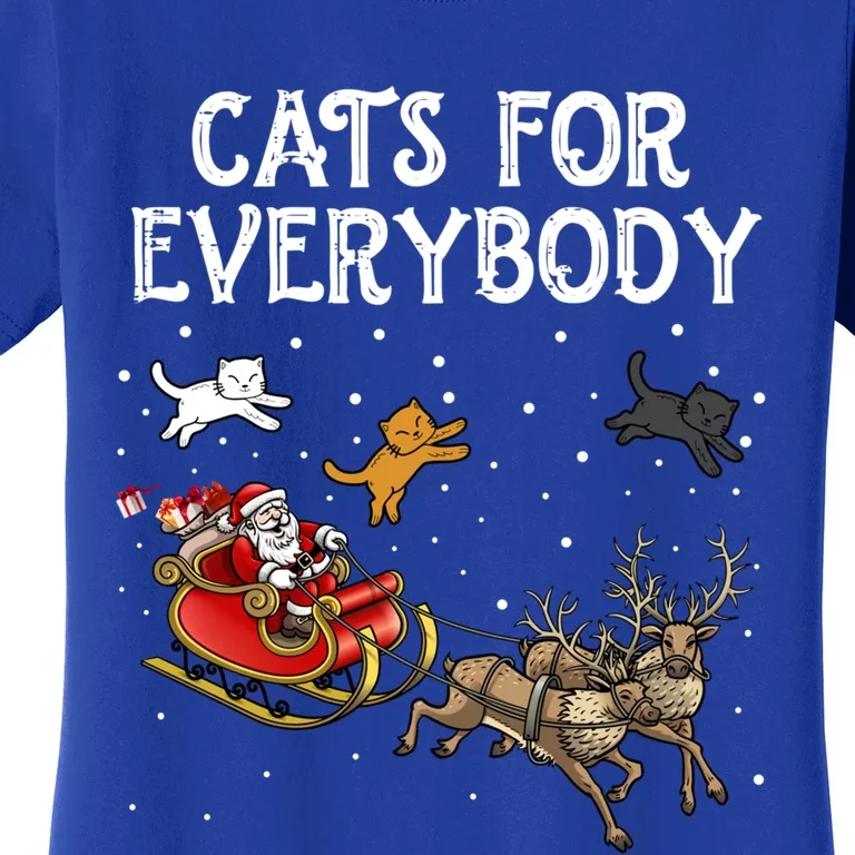 Cats For Everybody Christmas Cat Funny Xmas Santa Gift Women's T-Shirt