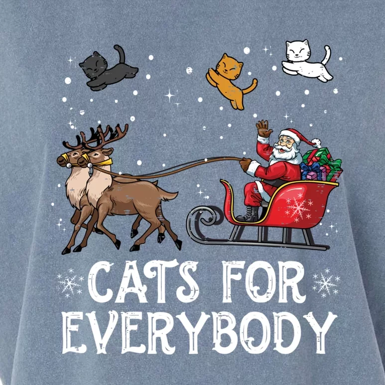 Cats For Everybody Christmas Cat Funny Xmas Santa Gift Garment-Dyed Women's Muscle Tee