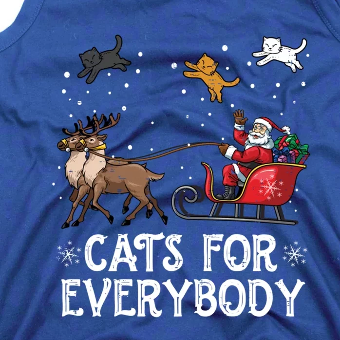 Cats For Everybody Christmas Cat Funny Xmas Santa Meaningful Gift Tank Top