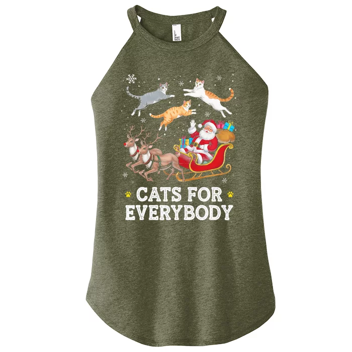 Cats For Everybody Christmas Women’s Perfect Tri Rocker Tank