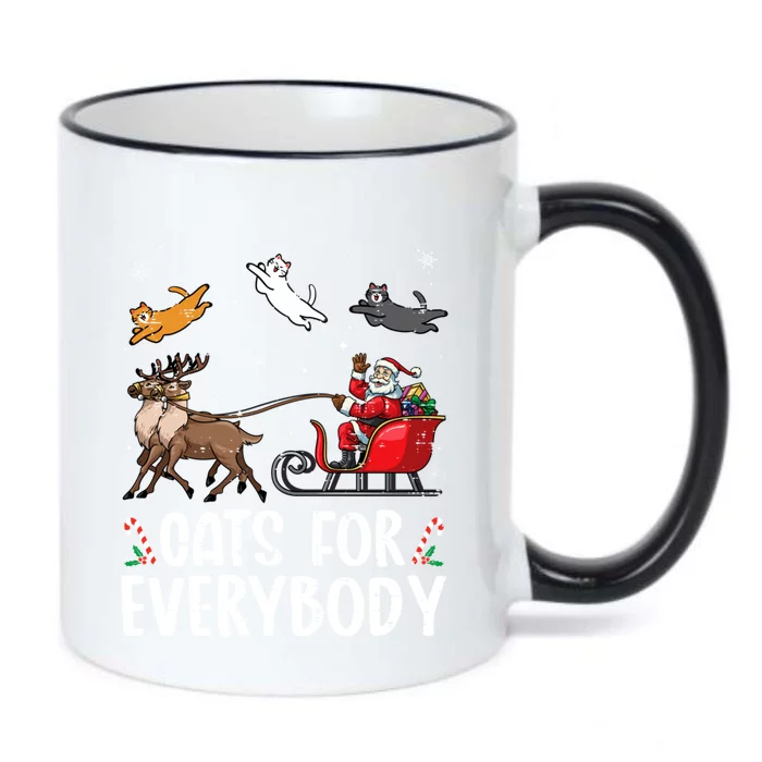 Cats For Everybody Christmas Cat Funny Xmas Santa Gift Black Color Changing Mug