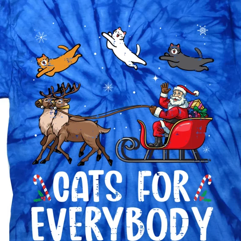 Cats For Everybody Christmas Cat Funny Xmas Santa Gift Tie-Dye T-Shirt