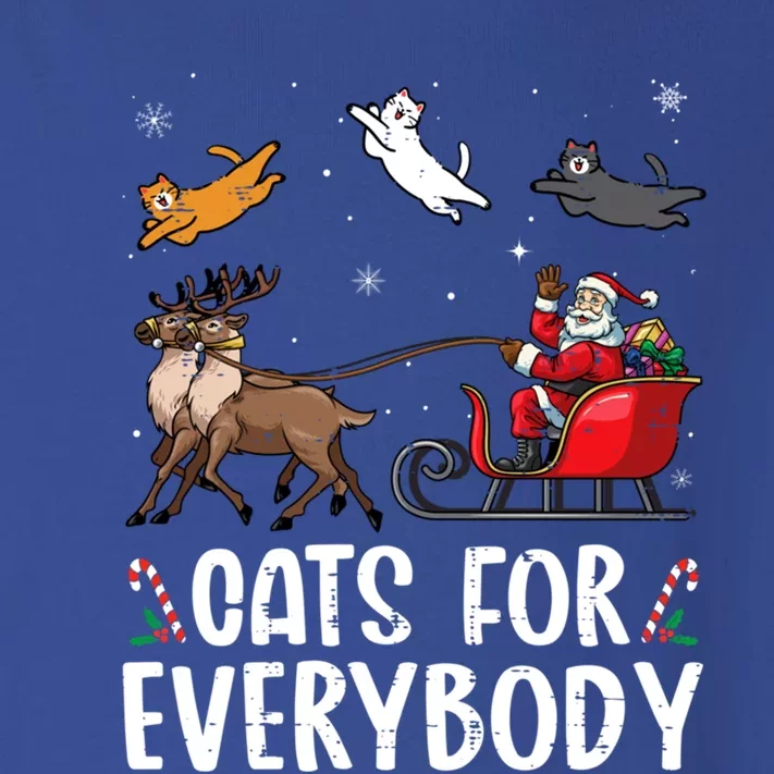 Cats For Everybody Christmas Cat Funny Xmas Santa Gift Toddler Long Sleeve Shirt