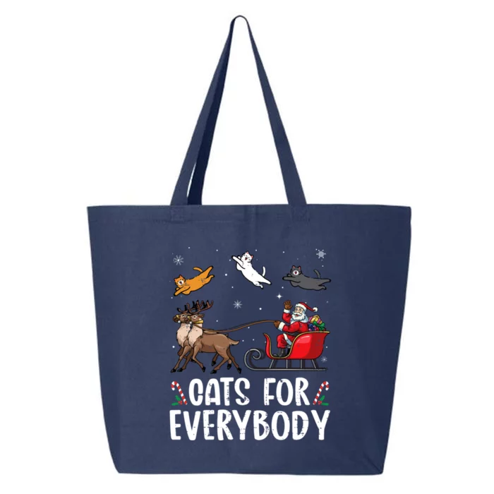 Cats For Everybody Christmas Cat Funny Xmas Santa Gift 25L Jumbo Tote