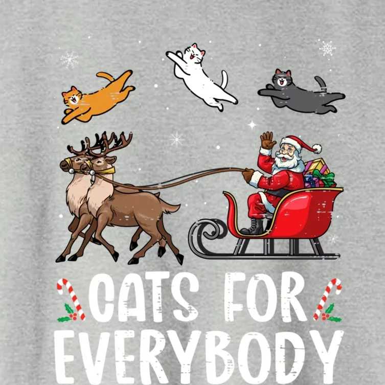 Cats For Everybody Christmas Cat Funny Xmas Santa Gift Women's Crop Top Tee