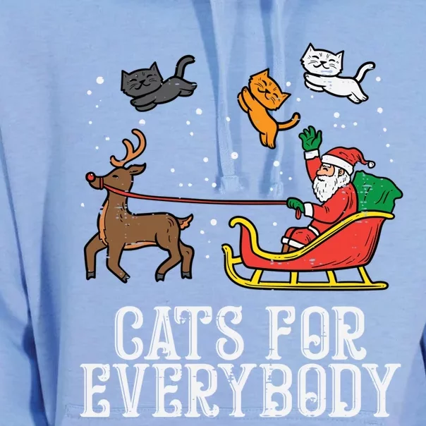 Cats For Everybody Christmas Cat Funny Xmas Santa Gift Unisex Surf Hoodie