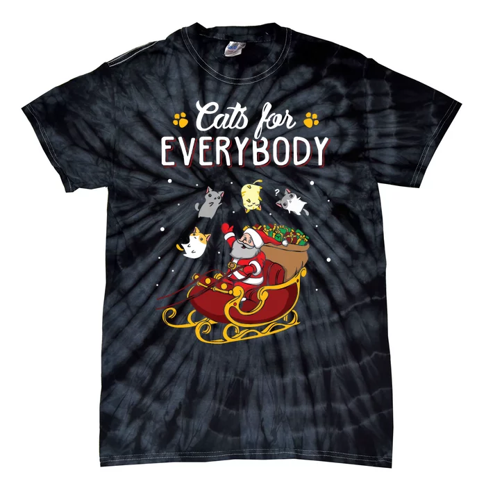 Cats For Everybody Women Ugly Christmas Cat Tie-Dye T-Shirt