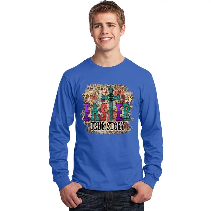 Cute Floral Easter Decor For Blessed Mom And Jesus Lovers Funny Gift Tall Long Sleeve T-Shirt