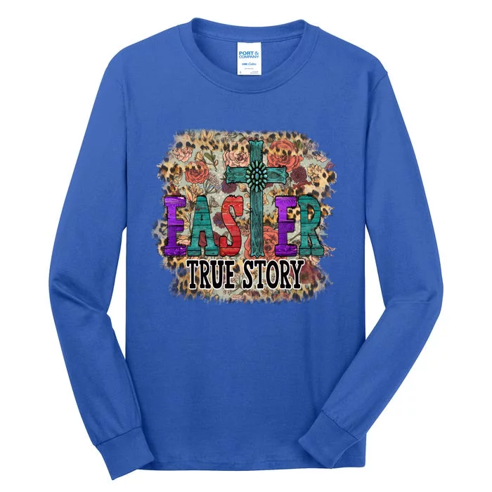 Cute Floral Easter Decor For Blessed Mom And Jesus Lovers Funny Gift Tall Long Sleeve T-Shirt