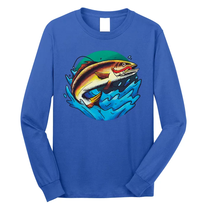 Catch Fish Eating Worm Funny Fishing Long Sleeve Shirt