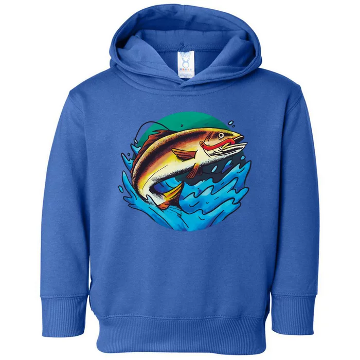 Catch Fish Eating Worm Funny Fishing Toddler Hoodie