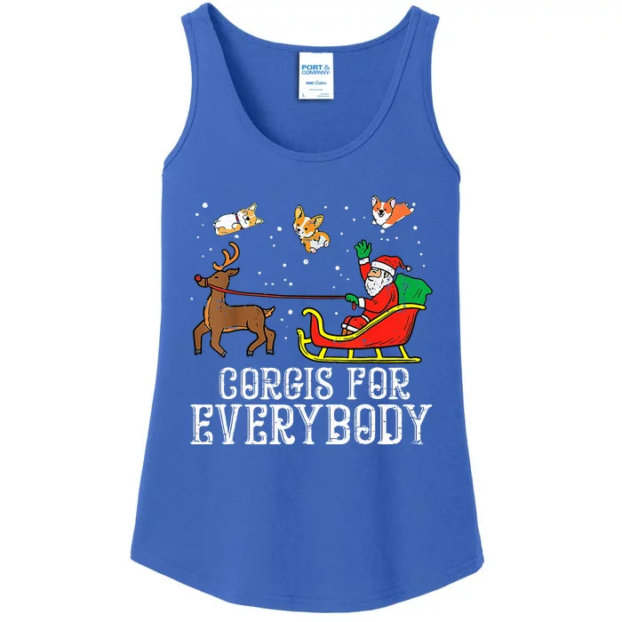 Corgis For Everybody Funny Xmas Christmas Corgi Dog Lover Ladies Essential Tank