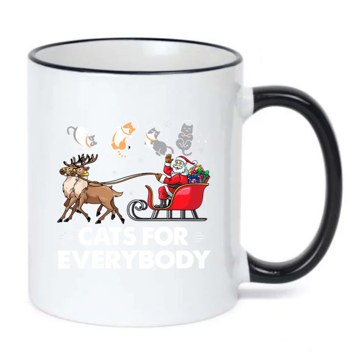 Cats For Everybody Christmas Cat Lover Funny Novelty Gift Black Color Changing Mug