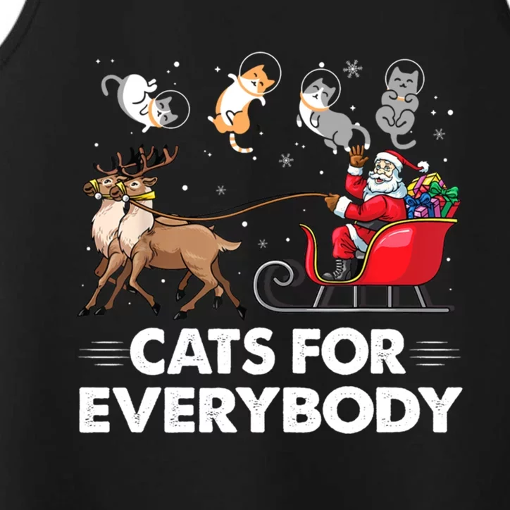 Cats For Everybody Christmas Cat Lover Funny Novelty Gift Performance Tank