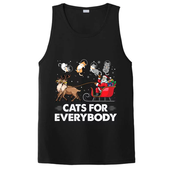 Cats For Everybody Christmas Cat Lover Funny Novelty Gift Performance Tank