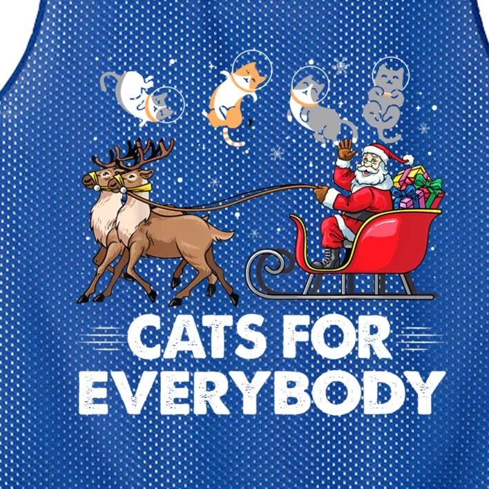 Cats For Everybody Christmas Cat Lover Funny Novelty Gift Mesh Reversible Basketball Jersey Tank