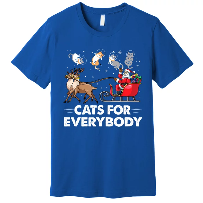 Cats For Everybody Christmas Cat Lover Funny Novelty Gift Premium T-Shirt