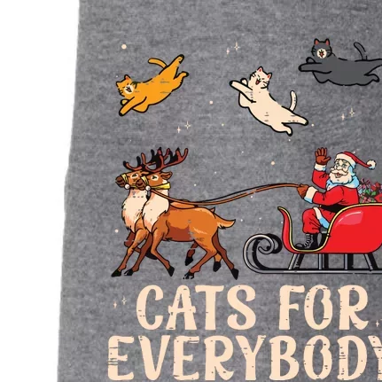 Cats For Everybody Christmas Cat Funny Xmas Santa Doggie 3-End Fleece Hoodie