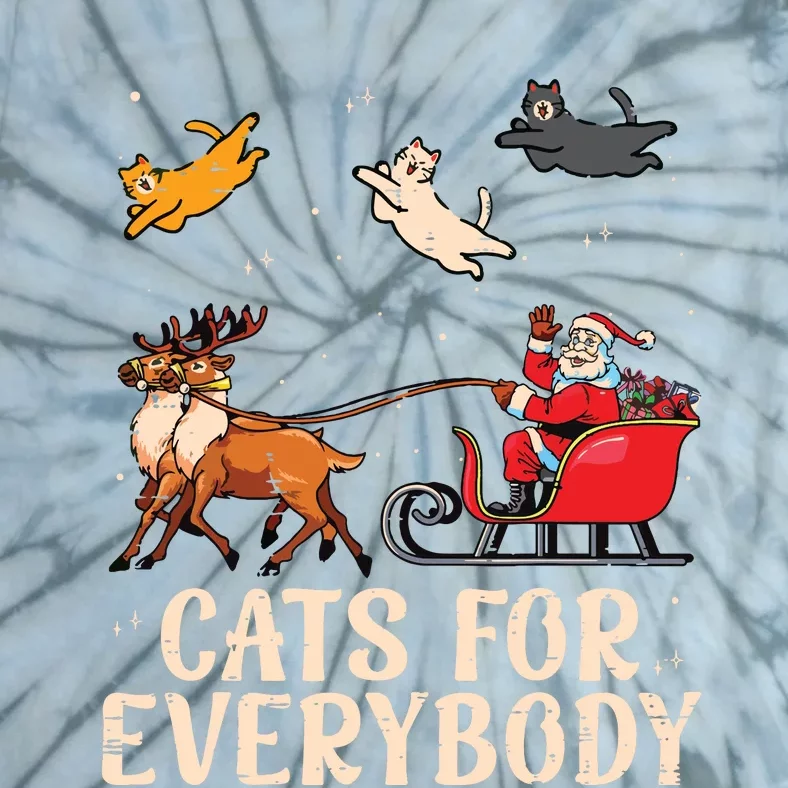 Cats For Everybody Christmas Cat Funny Xmas Santa Tie-Dye T-Shirt