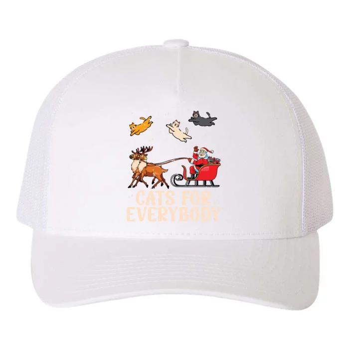 Cats For Everybody Christmas Cat Funny Xmas Santa Yupoong Adult 5-Panel Trucker Hat