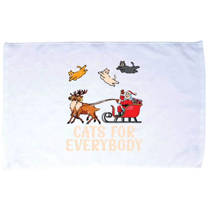 Cats For Everybody Christmas Cat Funny Xmas Santa Microfiber Hand Towel