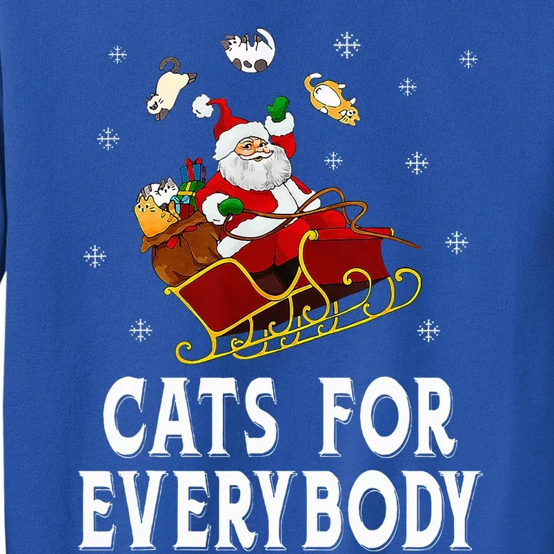 Cats For Everybody Christmas Cat Funny Xmas Santa Tall Sweatshirt