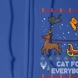 Cats For Everybody Christmas Cat Lover Santa Claus Reindeer Gift Full Zip Hoodie