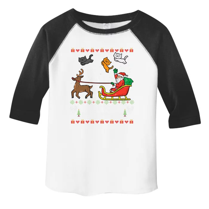 Cats For Everybody Christmas Cat Lover Santa Claus Reindeer Gift Toddler Fine Jersey T-Shirt