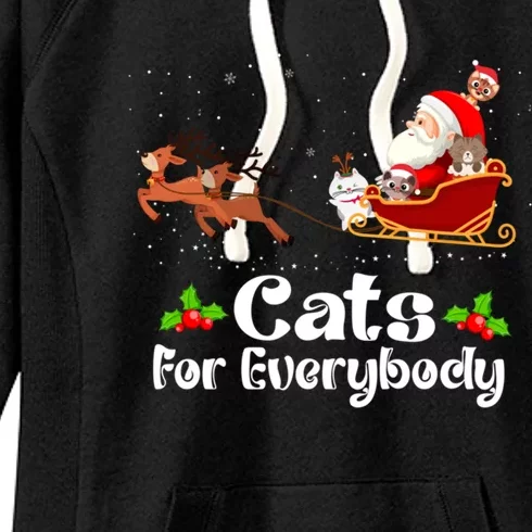 Cats For Everybody Christmas Cat Meaningful Gift Women's Fleece Hoodie