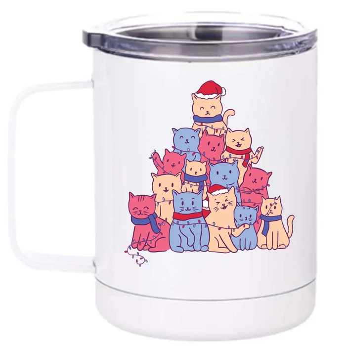 Cats For Everybody Christmas Cats Xmas Meow Christmas Meaningful Gift Front & Back 12oz Stainless Steel Tumbler Cup