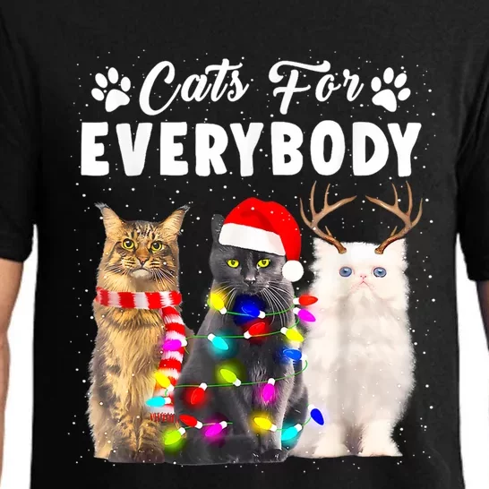 Cats For Everybody Funny Christmas Pajama Xmas Cat Lover Gift Pajama Set