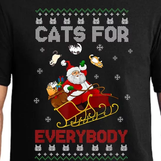 Cats For Everybody Funny Santa Claus Christmas Cat Catmas Meaningful Gift Pajama Set