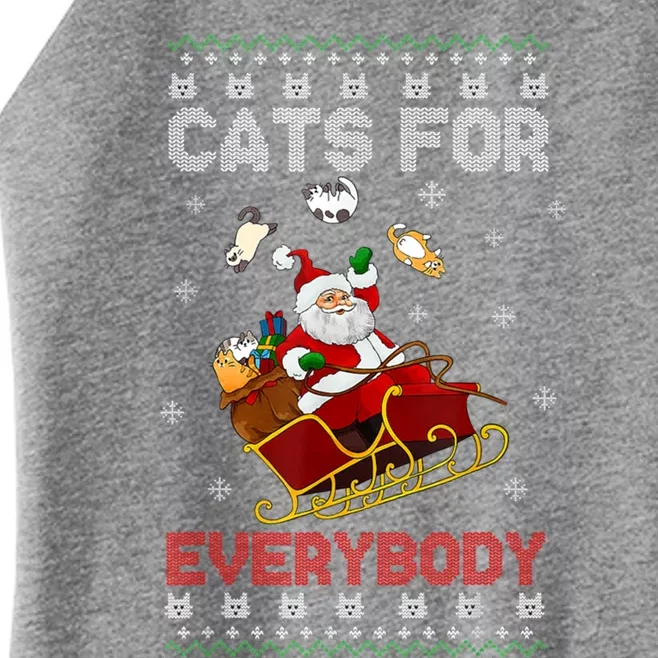 Cats For Everybody Funny Santa Claus Christmas Cat Catmas Meaningful Gift Women’s Perfect Tri Rocker Tank