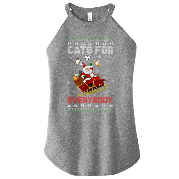 Cats For Everybody Funny Santa Claus Christmas Cat Catmas Meaningful Gift Women’s Perfect Tri Rocker Tank