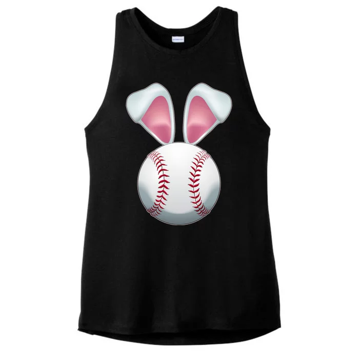 Cute Funny Easter Bunny Baseball Ladies Tri-Blend Wicking Tank