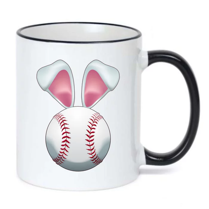 Cute Funny Easter Bunny Baseball Black Color Changing Mug