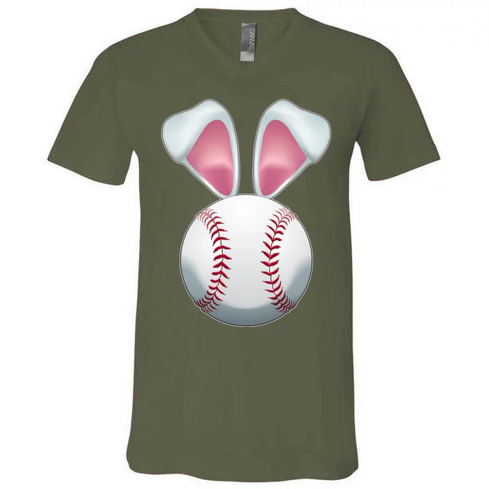 Cute Funny Easter Bunny Baseball V-Neck T-Shirt