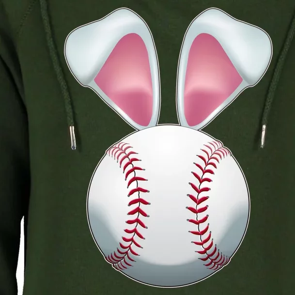 Cute Funny Easter Bunny Baseball Womens Funnel Neck Pullover Hood