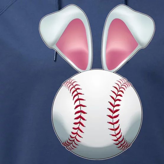 Cute Funny Easter Bunny Baseball Performance Fleece Hoodie