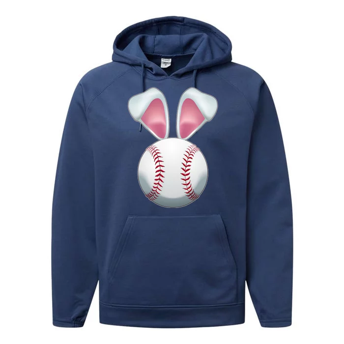 Cute Funny Easter Bunny Baseball Performance Fleece Hoodie