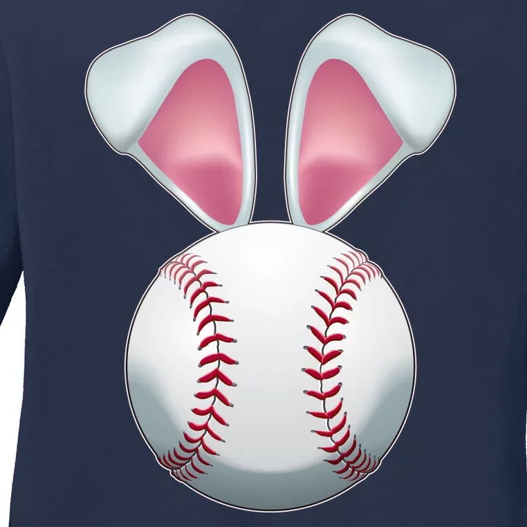 Cute Funny Easter Bunny Baseball Ladies Long Sleeve Shirt